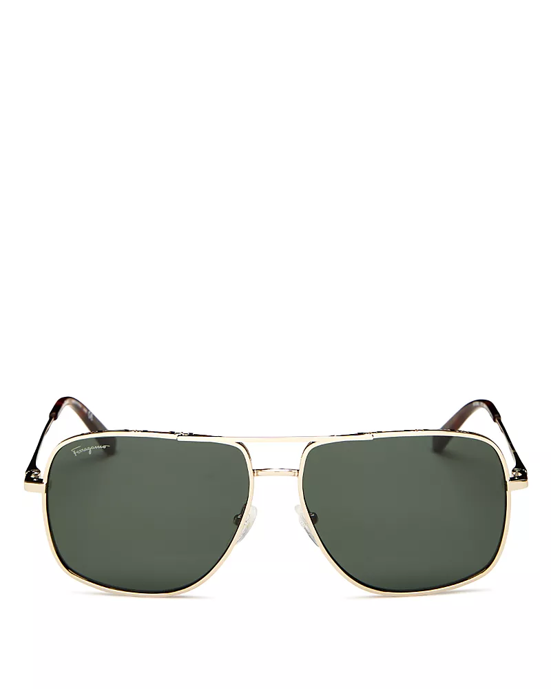 Salvatore Ferragamo Brow Bar Aviator Sunglasses, 60mm