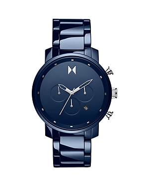 Shop Mvmt Chrono Ceramic Watch, 47mm In Blue