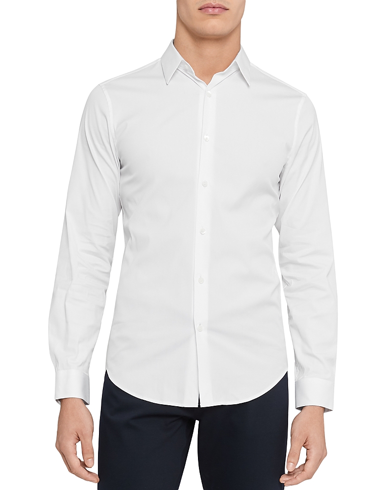 Theory Sylvain Shirt In Structure Knit In White