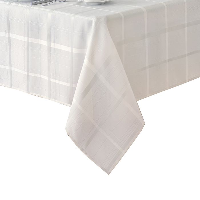 Shop Elrene Home Fashions Elrene Elegance Plaid Jacquard Oval Tablecloth, 60 X 84 In White