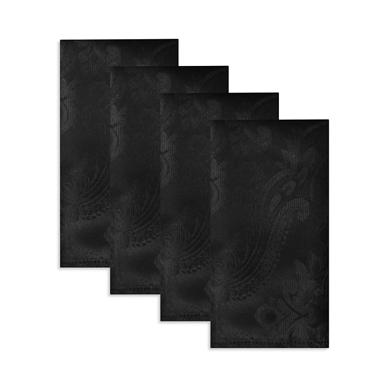 Elrene Home Fashions Elrene Caiden Elegance Damask Napkins, Set Of 4 In Black