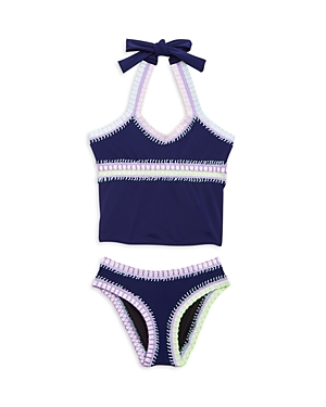 Pq Swim Girls' Embroidered Two Piece Swimsuit - Little Kid, Big Kid