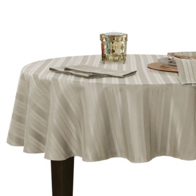 Elrene Denley Stripe Jacquard Round Tablecloth, 70 x 70