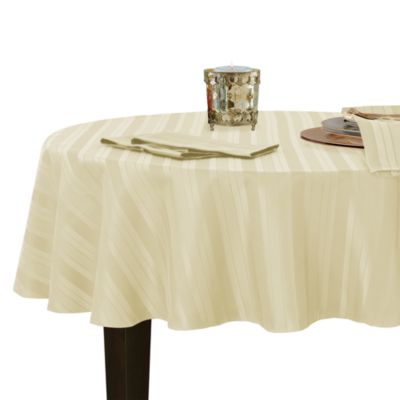 Elrene Home Fashions - Denley Stripe Jacquard Round Tablecloth, 70" x 70"
