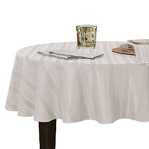 Elrene Denley Stripe Jacquard Round Tablecloth, 70 x 70