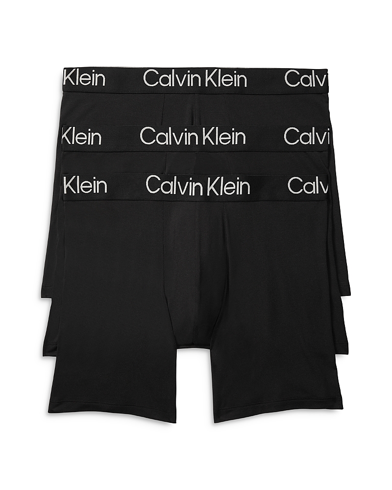Calvin Klein Ultra-soft Modern 3-pack Stretch Modal Boxer Briefs In Black