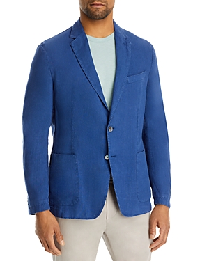 Hugo Boss Hanry Linen Garment Dyed Slim Fit Sport Coat In Navy