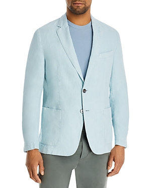 Hugo Boss Hanry Linen Garment Dyed Slim Fit Sport Coat In Aqua