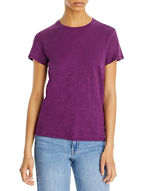 Atm Anthony Thomas Melillo Slub Jersey Schoolboy Crewneck T Shirt In Plum
