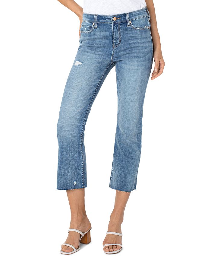 Liverpool Los Angeles Hannah High Rise Flare Hem Cropped Jeans in ...
