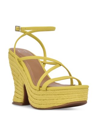 yellow wedge heel sandals