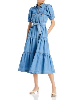 Derek Lam 10 Crosby Buffy Denim Utility Midi Dress | Bloomingdale's