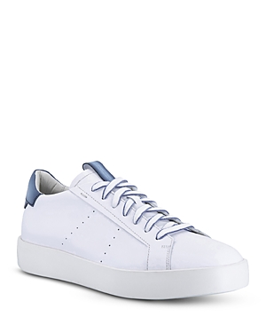 Santoni Men's Part Bicolor Leather Low-top Sneakers In White