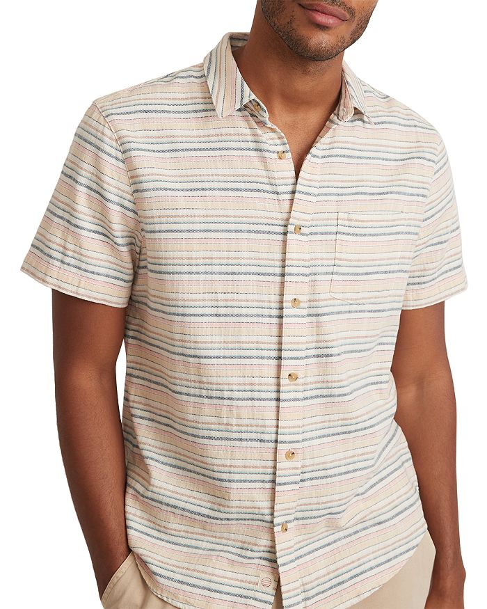 Marine Layer Selvage Striped Short Sleeve Shirt | Bloomingdale's