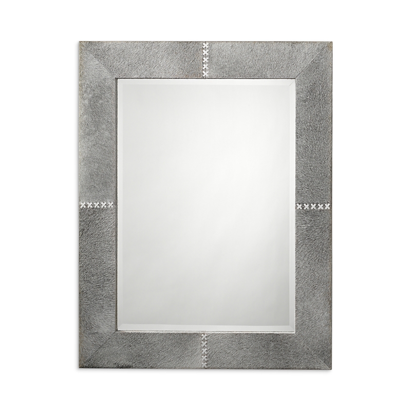 Jamie Young Cross Stitch Rectangle Mirror In Gray