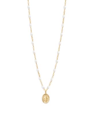 Gigi Clozeau Resin & 18K Yellow Gold Classic Dangling Madone Necklace, 16.5