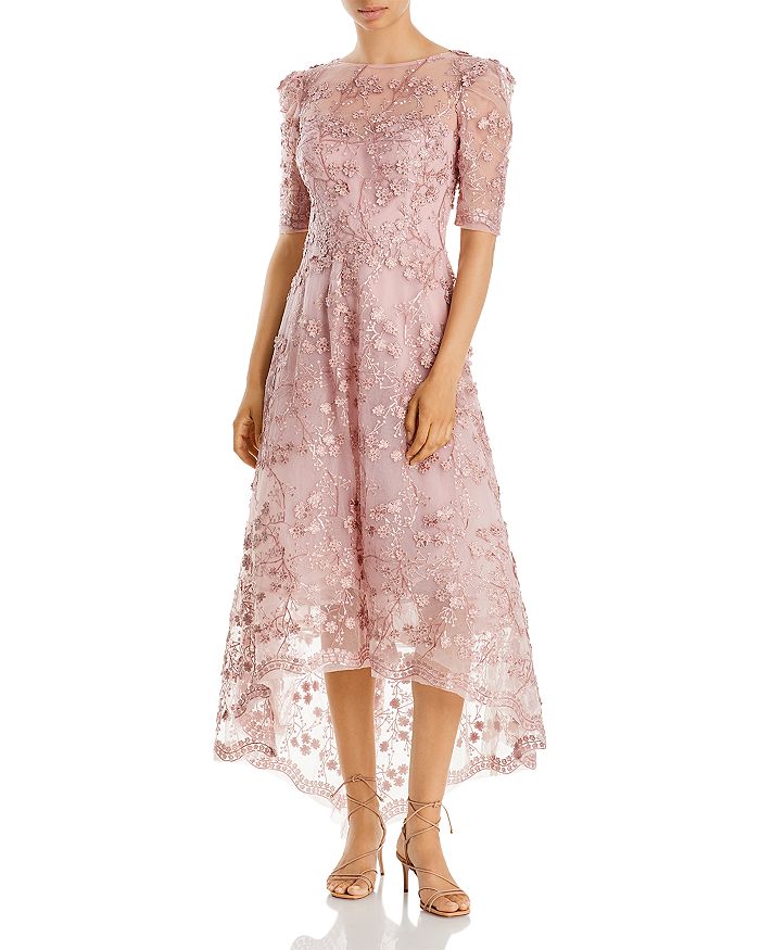 Bloomingdale's pink lace dress on sale