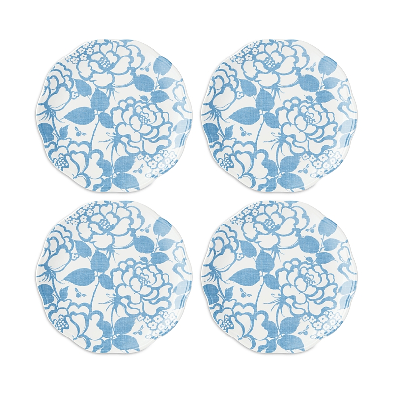 Lenox Butterfly Meadow Cottage Accent Plate Set, Set Of 4 In White/cornflower