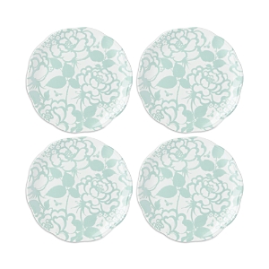 Lenox Butterfly Meadow Cottage Accent Plates, Set Of 4 In White/sage