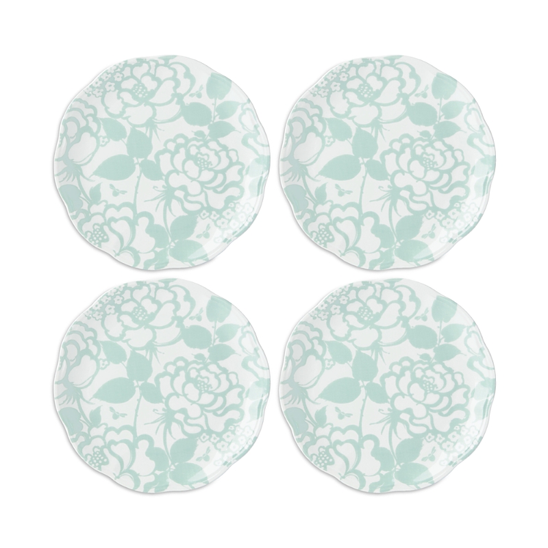Lenox Butterfly Meadow Cottage Accent Plates, Set Of 4 In White/sage