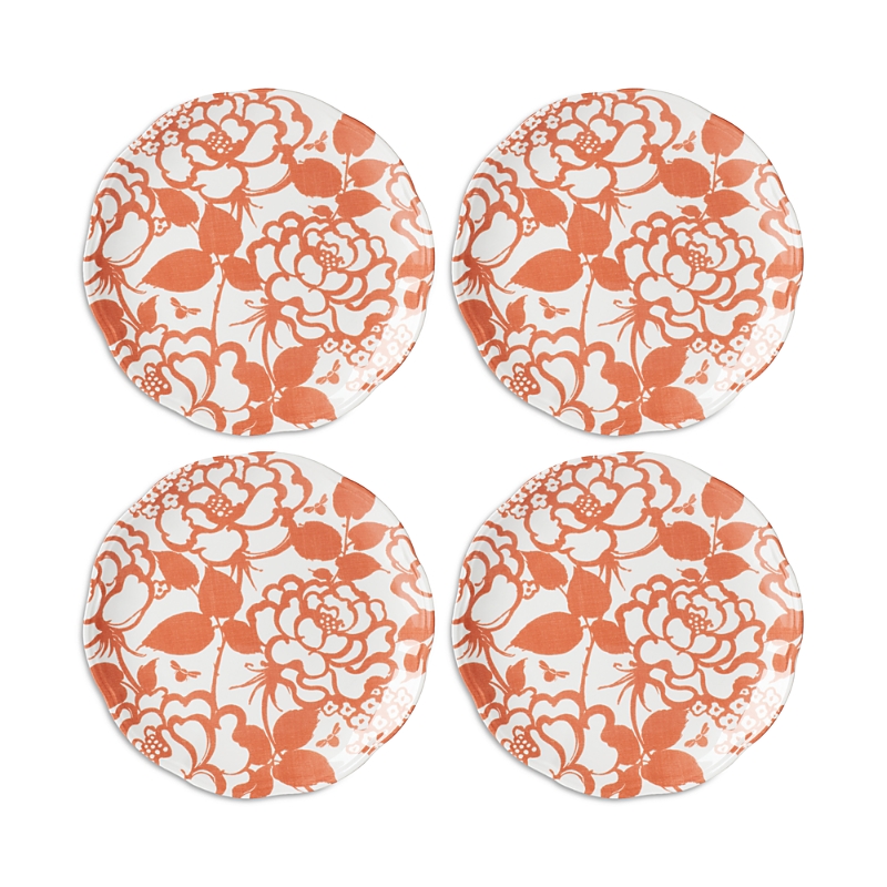 Lenox Butterfly Meadow Cottage Accent Plate Set, Set Of 4 In White/saffron
