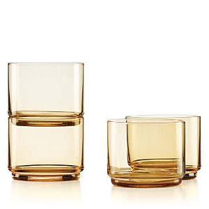 Shop Lenox Tuscany Classics Stackables Short Glasses, Set Of 4 In Amber