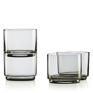 Shop Lenox Tuscany Classics Stackables Short Glasses, Set Of 4 In Smoke