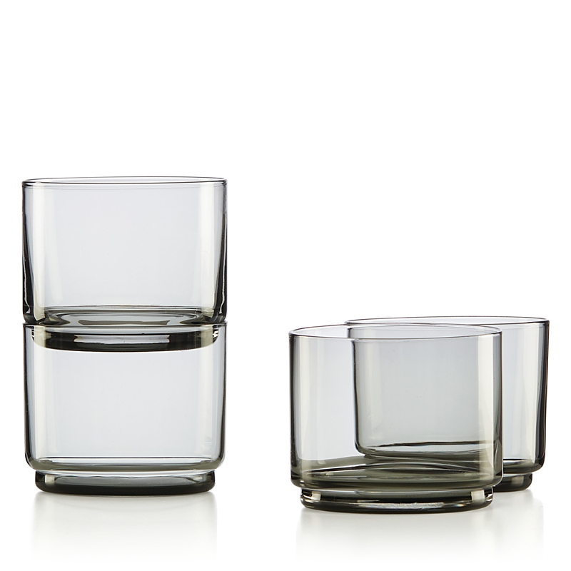 Lenox Set Of 4 Tuscany Classics Stackable Short Glasses In Smoke