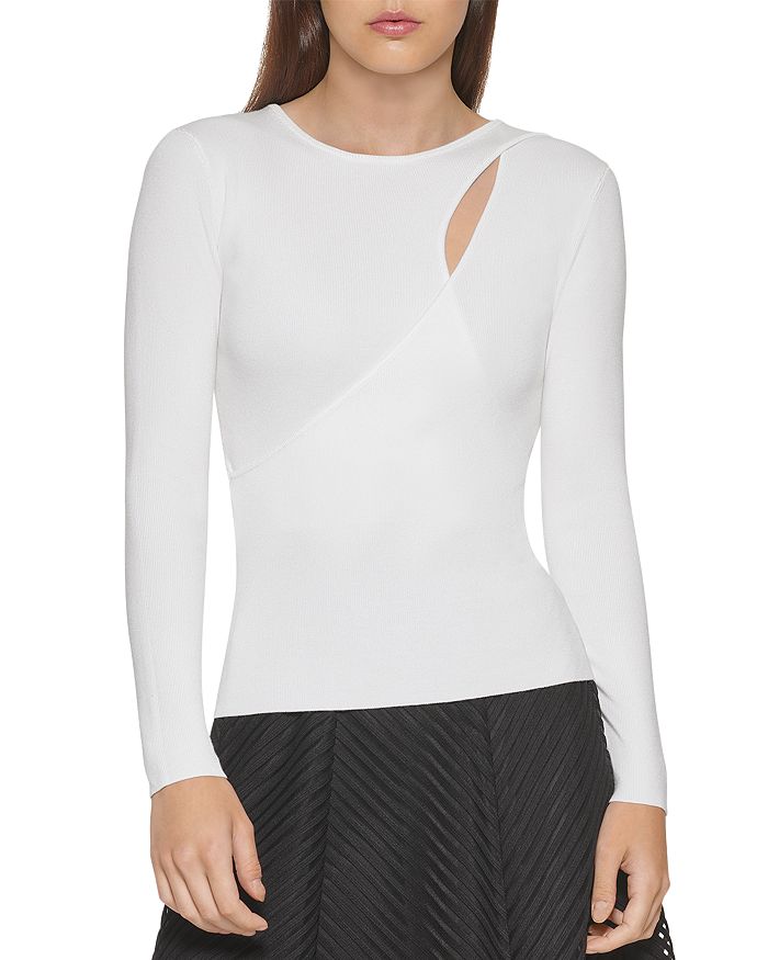 DKNY Wrap Style Cutout Sweater Bloomingdale s