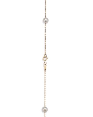 Cultured Freshwater Pearl Station Necklace in 14K Yellow Gold, 17" 