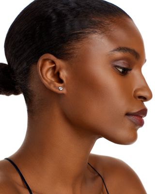 18K White Gold Small Heart Earrings