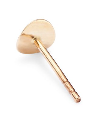 Curved Circle Stud Earrings in 14K Yellow Gold - Exclusive 