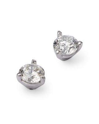 Certified Diamond Stud Earrings in 18K White Gold, 0.33 tcw 