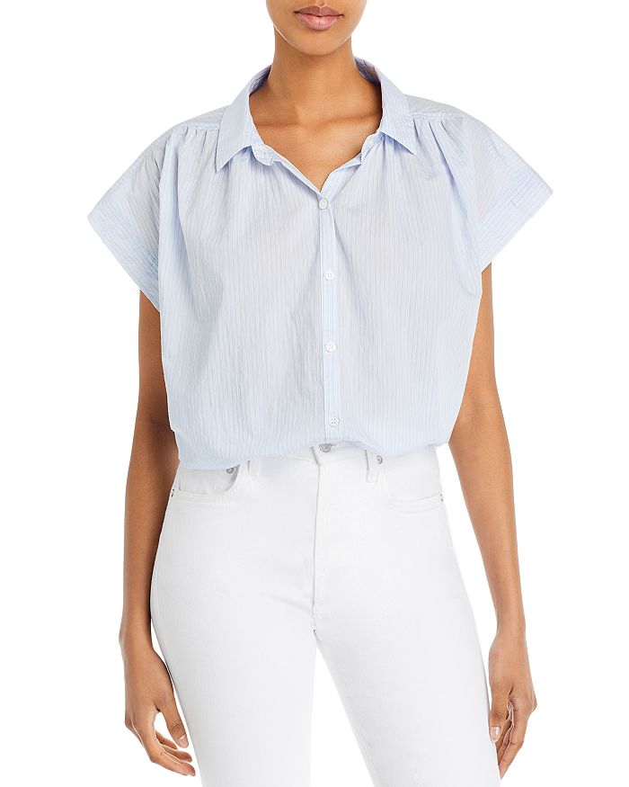Citizens of Humanity Penny Striped Cap Sleeve Shirt | Bloomingdale's
