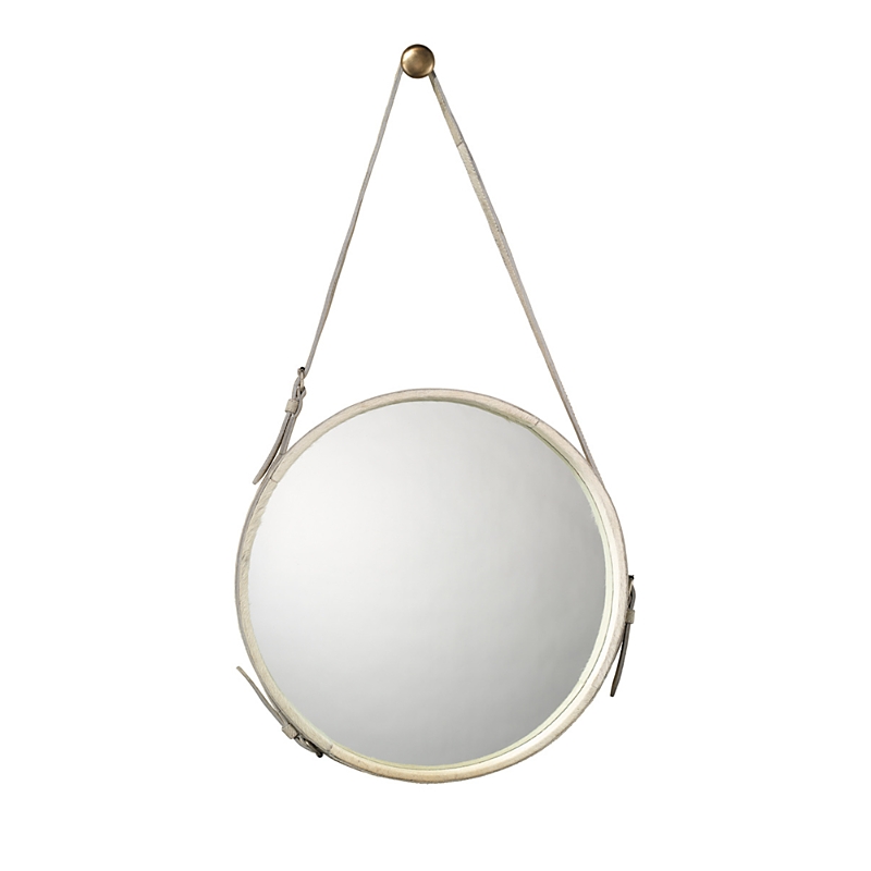 Jamie Young Large Round Mirror In White