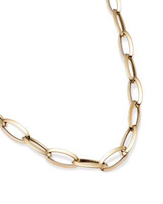 18K Yellow Gold Long Link Chain Necklace, 31"