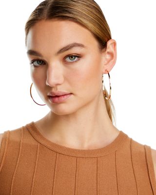 Square Tube Hoop Earrings in 14K Yellow Gold  