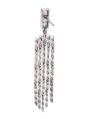 Diamond Fringe Drop Earrings in 14K White Gold, 2.0 tcw 