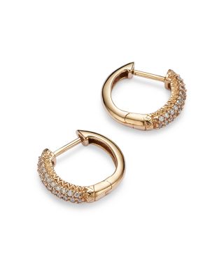 Diamond Hoop Earrings in 14K Yellow Gold, .20 tcw&nbsp;- Exclusive