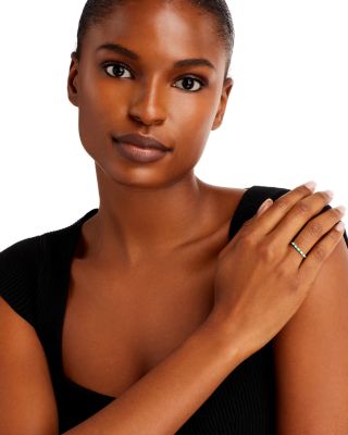 Emerald & Diamond Stacking Ring in 14K Yellow Gold 