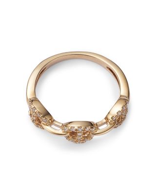 Diamond Interlocking Ring in 14K Yellow Gold, 0.14 tcw 