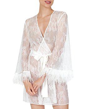 Rya Collection - Jasmine Lace Feather Trim Robe