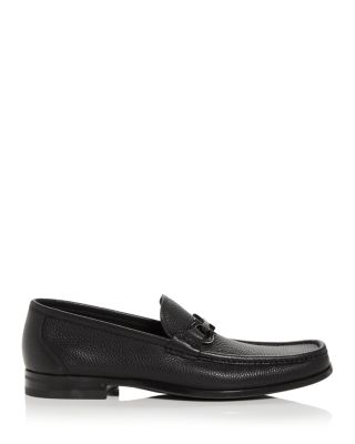 Men's Grandioso Double Gancini Bit Leather Loafers - Wide