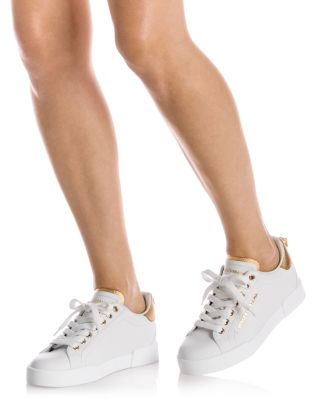 スニーカー DOLCE  GABBANA Women Sneakers CK2203AM78089662 White Dolce & Gabbana low sneakers in white calfskin