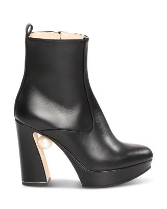 Nicholas Kirkwood + Shearling-trimmed Leather Ankle Boots