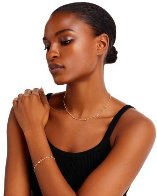 Roberto Coin 18K Yellow and White Gold Diamond Station Necklace, 16"