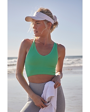 Free People Fp Movement By Free Throw Ribbed Crop Tank In Washed Jade