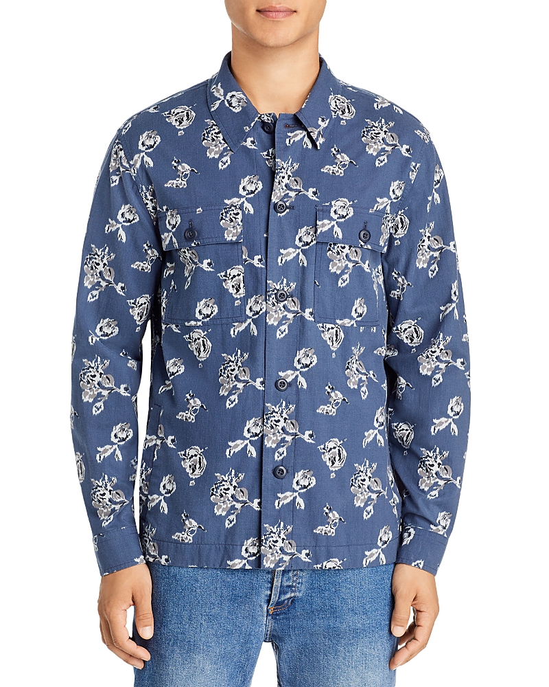Vince Ikat Floral Long Sleeve Shirt