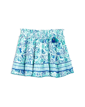 Poupette St Barth Girls' Ariel Mini Skirt - Little Kid, Big Kid In Aqua Changal