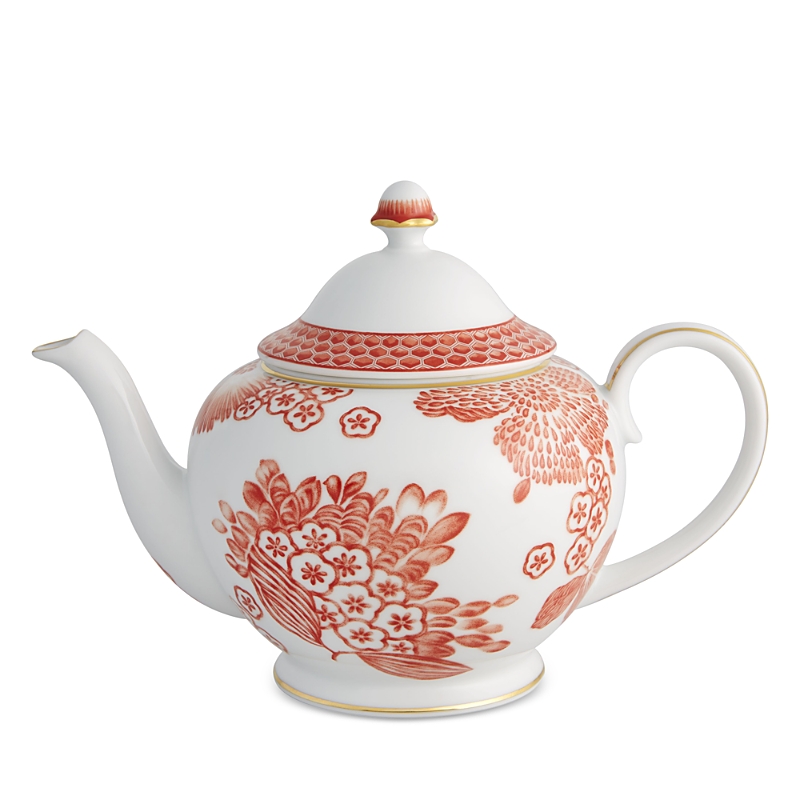 Vista Alegre Coralina Lidded Teapot In Coral